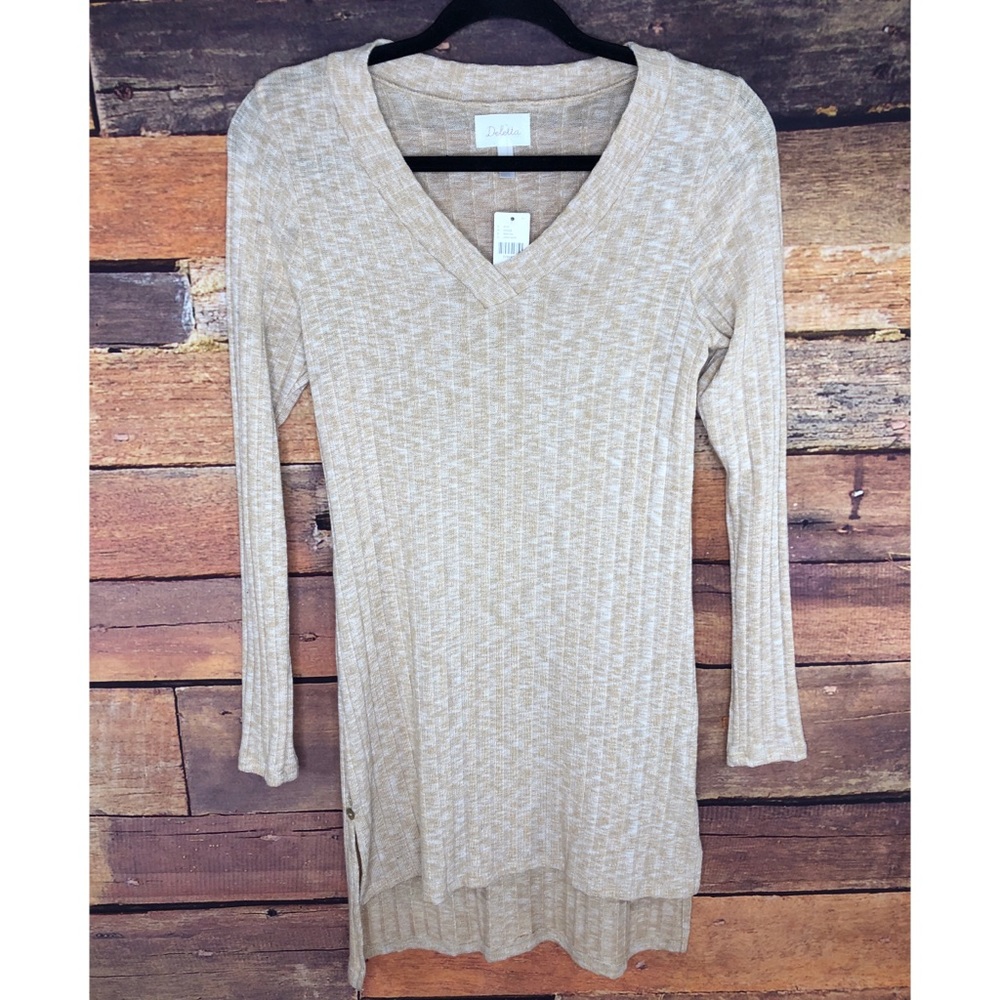 Deletta Anthropologie Ribbed Knit Tunic Sweater